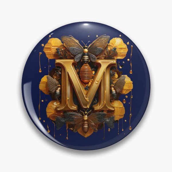 Item preview, Golden Honey Letter M: Sweet Typography Delight designed and sold by PING 999 STUDIO.