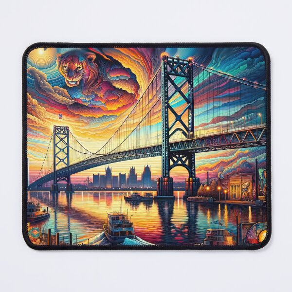 Item preview, Surreal twilight over iconic, vibrant bridge designed and sold by KZUP247.