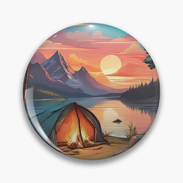Item preview, Mountain Campfire Cartoon Decal (963) designed and sold by WASjourney.