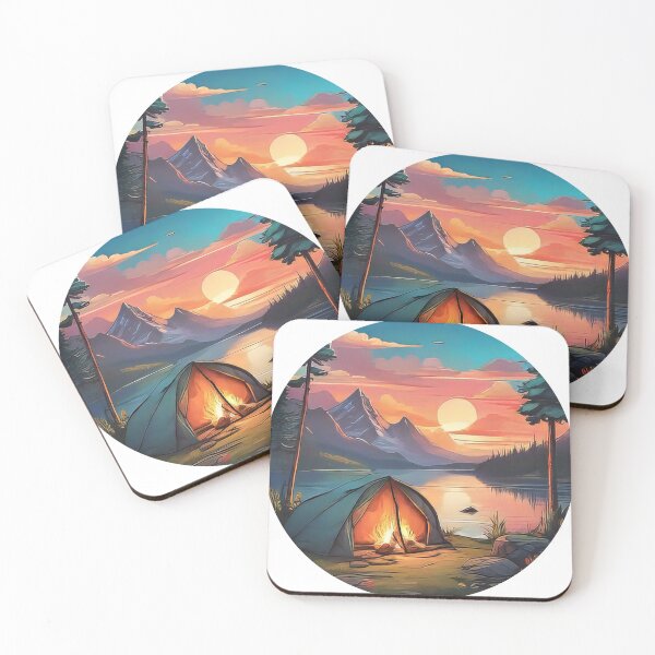 Item preview, Mountain Campfire Cartoon Decal (963) designed and sold by WASjourney.