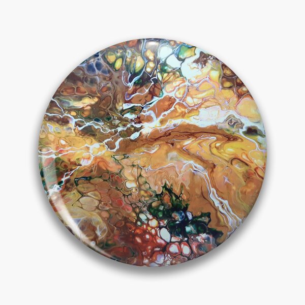 Item preview, Fluid art pin buttons, stickers and magnets designed and sold by ColorWaveShop.