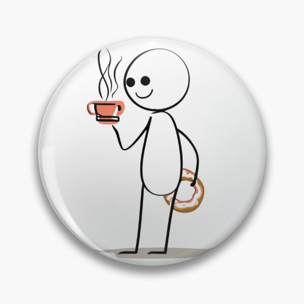 Item preview, Stickman with Coffee and Donut designed and sold by Ketique.