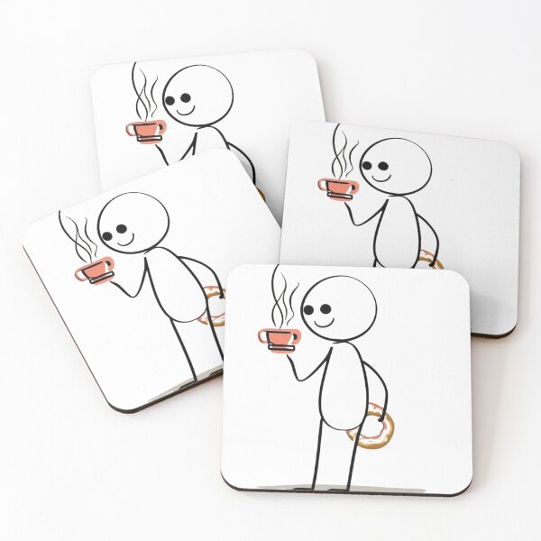 Item preview, Stickman with Coffee and Donut designed and sold by Ketique.