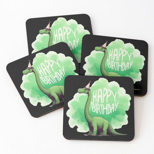Item preview, Funny Happy Birthday Green Dinosaur Brontosaurus Party designed and sold by TomFrontierArt.