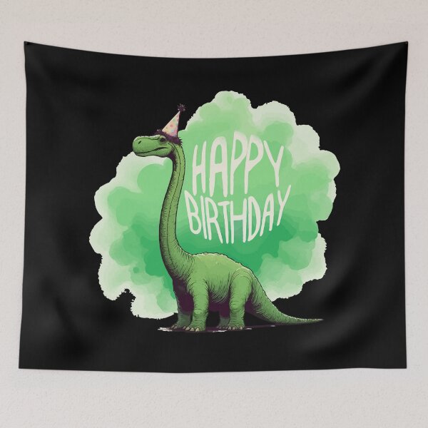 Item preview, Funny Happy Birthday Green Dinosaur Brontosaurus Party designed and sold by TomFrontierArt.