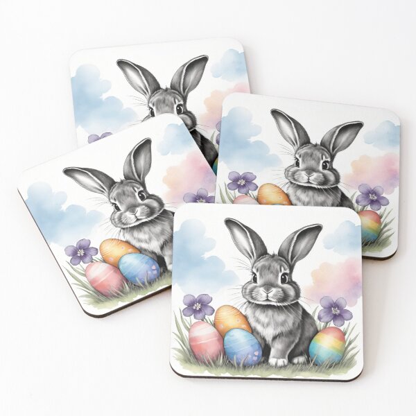 Item preview, Colorful Festive Easter Eggs Easter Bunny Spring Flowers Version 209 designed and sold by DreamingAwake1.