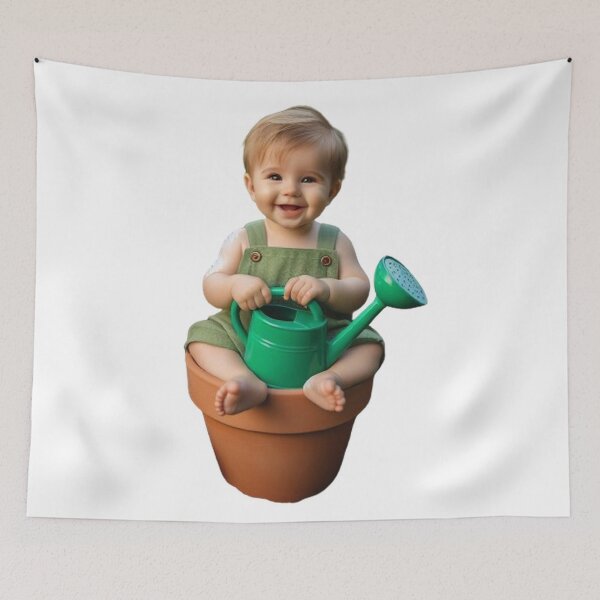 Item preview, Baby gardener in a flower pot designed and sold by SommeryLaser.