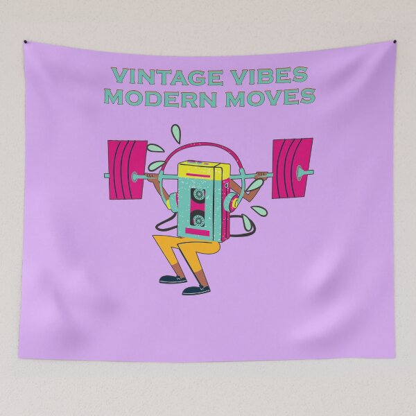 Item preview, Vintage Vibes, Modern Moves | Motivational gym art  designed and sold by Feline Rockstars.