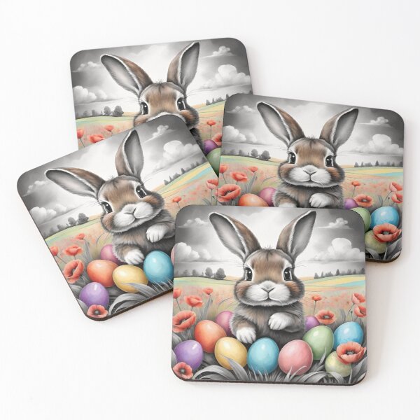Item preview, Colorful Festive Easter Eggs Easter Bunny Spring Flowers Version 211 designed and sold by DreamingAwake1.