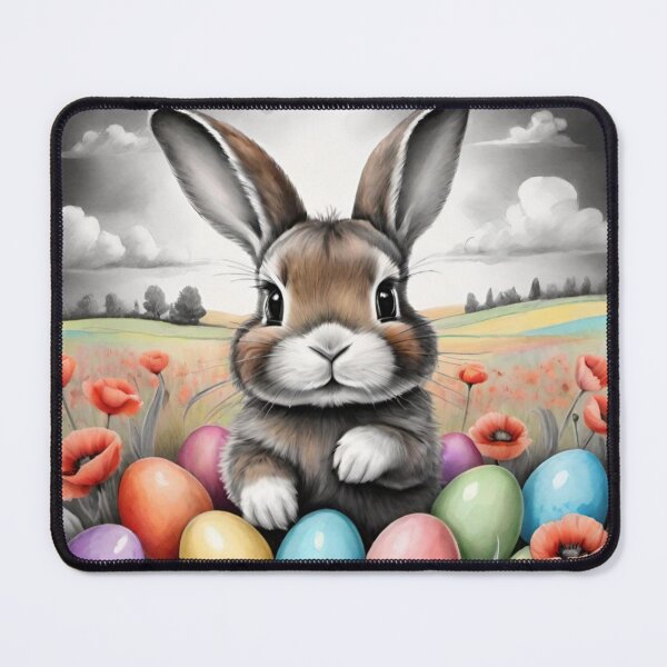 Item preview, Colorful Festive Easter Eggs Easter Bunny Spring Flowers Version 211 designed and sold by DreamingAwake1.