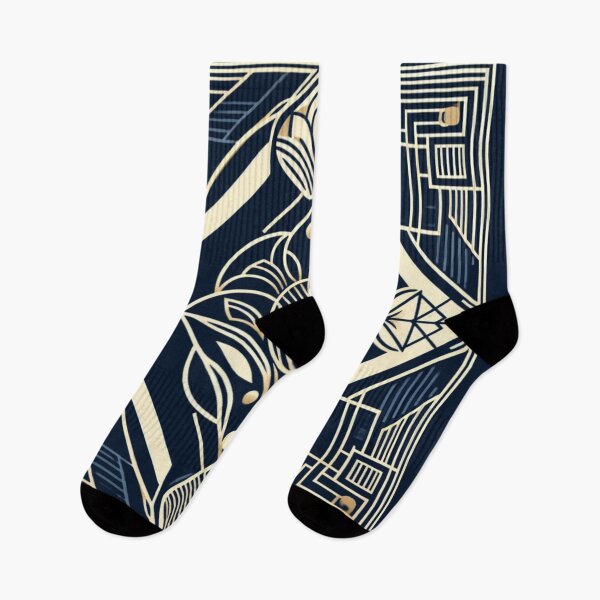 Item preview, Chic Vintage, Abstract, Cream, Gold, Blue Geometric Pattern designed and sold by Gaborai.