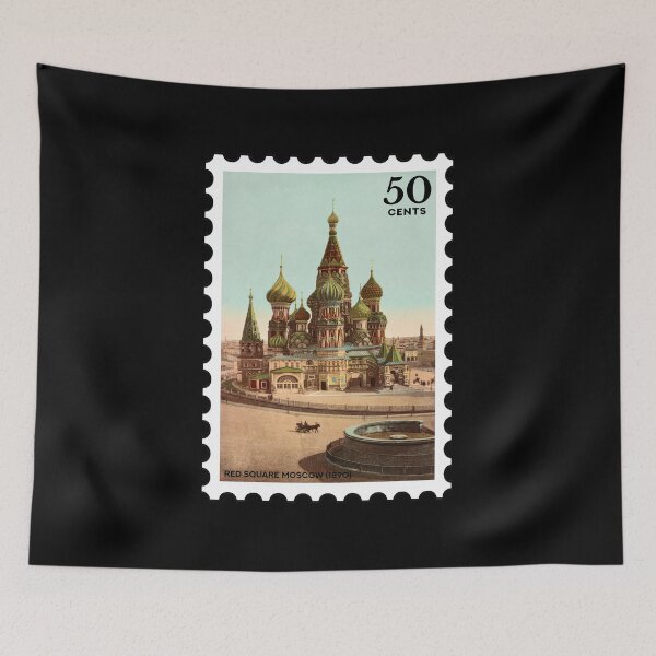 Item preview, Red Square (Moscow), vintage travel stamp designed and sold by RabbitK.