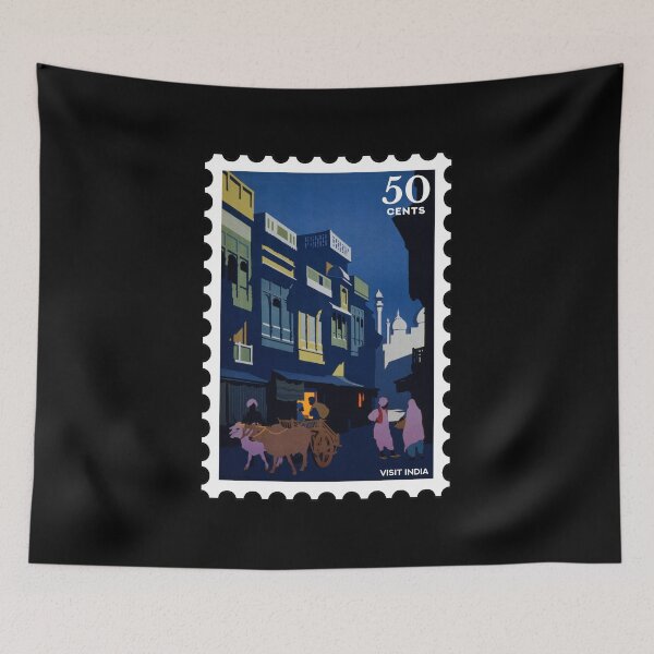 Item preview, Visit India, vintage travel stamp designed and sold by RabbitK.