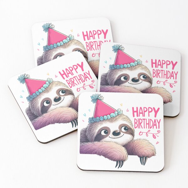 Item preview, Cute funny Sloth Happy Birthday Party designed and sold by TomFrontierArt.
