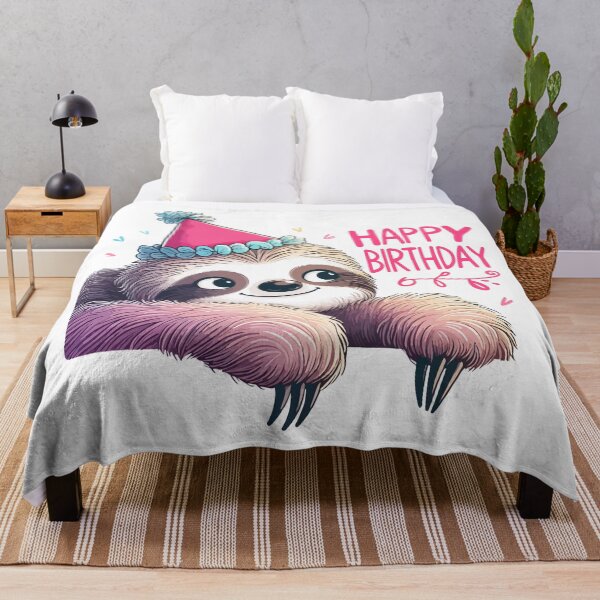 Item preview, Cute funny Sloth Happy Birthday Party designed and sold by TomFrontierArt.