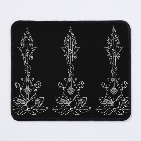 Item preview, Manjushri Motif, white outline, buddhist, lotus, vajra art designed and sold by MayGreenAbgrall.