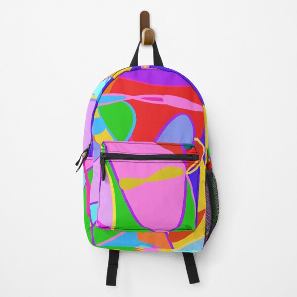 Item preview, Abstract Art - Colorful Design in Pink, Yellow, Green, Blue, Purple, with a pink cross in the middle - Hand-drawn designed and sold by Victoria Rose.