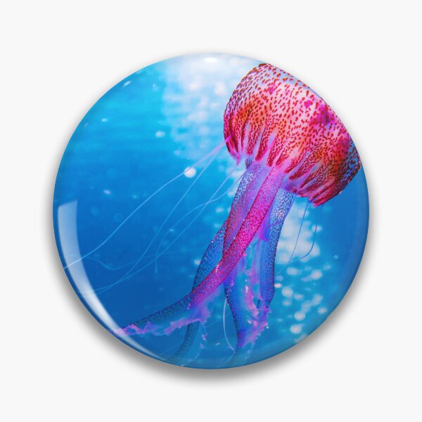 Item preview, Vibrant Colourful Jellyfish in the Blue Ocean  designed and sold by ShopJoel.