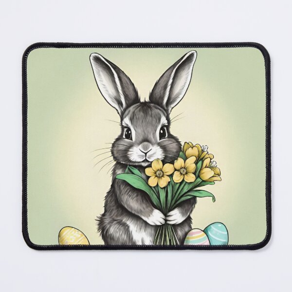 Item preview, Colorful Festive Easter Eggs Easter Bunny Spring Flowers Version 213 designed and sold by DreamingAwake1.
