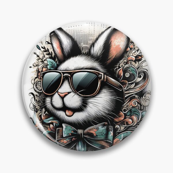 Item preview, rabbit wearing sunglasses and a bow tie designed and sold by Mechanical-Artt.