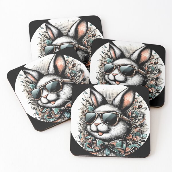 Item preview, rabbit wearing sunglasses and a bow tie designed and sold by Mechanical-Artt.