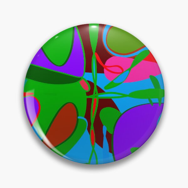 Artikelvorschau, Abstrakte Kunst, farbenfrohes Design in Rosa, Gelb, Grün, Blau, Lila, mit einem grünen Kreuz in der Mitte – handgezeichnet entworfen und verkauft von Victoria Rose.