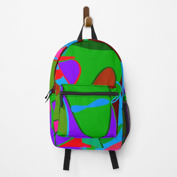 Item preview, Abstract Art, Colorful Design in Pink, Yellow, Green, Blue, Purple, with a green cross in the middle - Hand-drawn designed and sold by Victoria Rose.