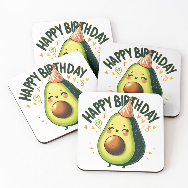 Item preview, Cute Kawaii Avocado Fruit Happy Birthday Party designed and sold by TomFrontierArt.