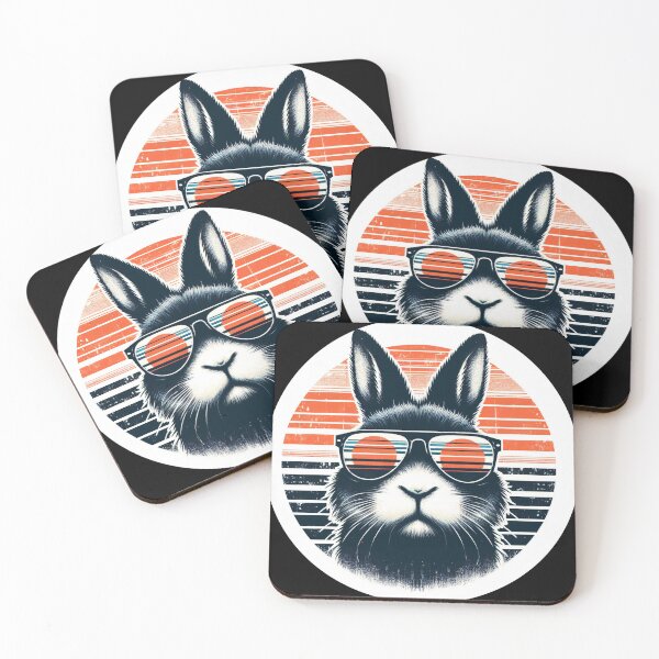 Item preview, sunset rabbit wearing sunglasses designed and sold by Mechanical-Artt.