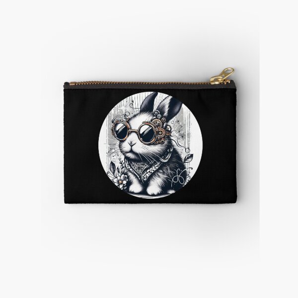 Item preview, black and white rabbit wearing sunglasses designed and sold by Mechanical-Artt.