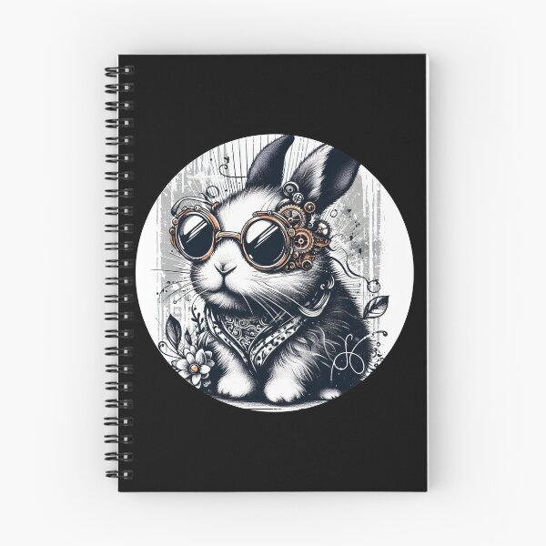 Item preview, black and white rabbit wearing sunglasses designed and sold by Mechanical-Artt.