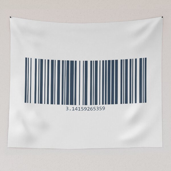 Item preview, Barcode with the digits of Pi - teal designed and sold by Wanaketanga.