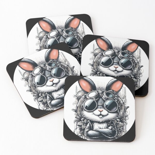 Item preview, rabbit wearing goggles designed and sold by Mechanical-Artt.