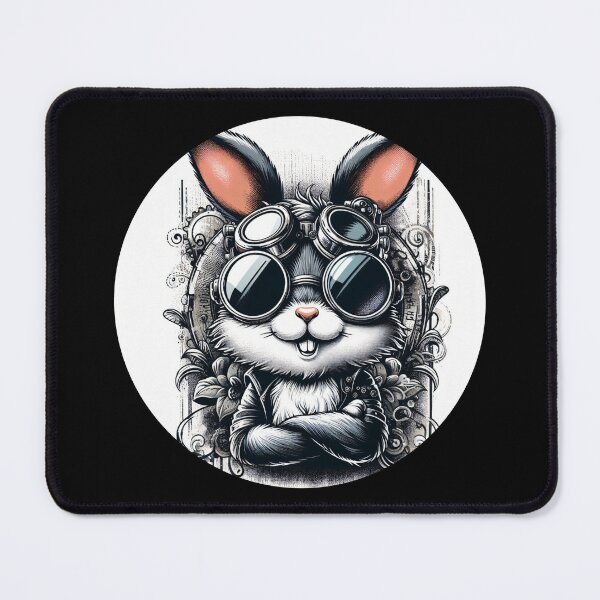Item preview, rabbit wearing goggles designed and sold by Mechanical-Artt.