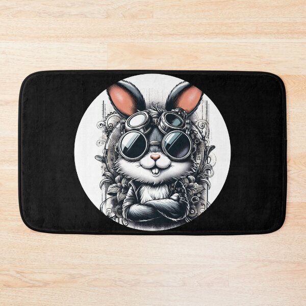 Item preview, rabbit wearing goggles designed and sold by Mechanical-Artt.