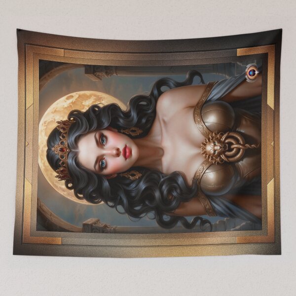 Item preview, Captured By The Full Moon Beautiful AI Concept Art Portrait by Xzendor7 designed and sold by Xzendor7 Digital Art Creations.