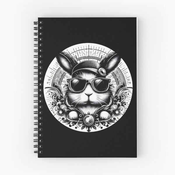 Item preview, black and white rabbit wearing sunglasses designed and sold by Mechanical-Artt.