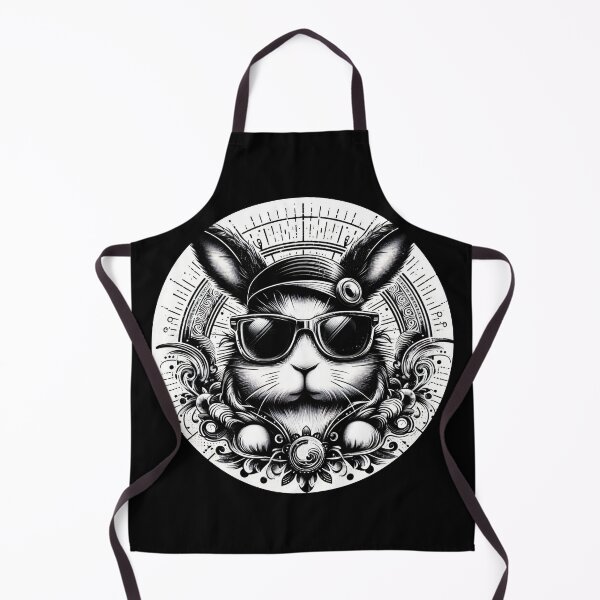 Item preview, black and white rabbit wearing sunglasses designed and sold by Mechanical-Artt.