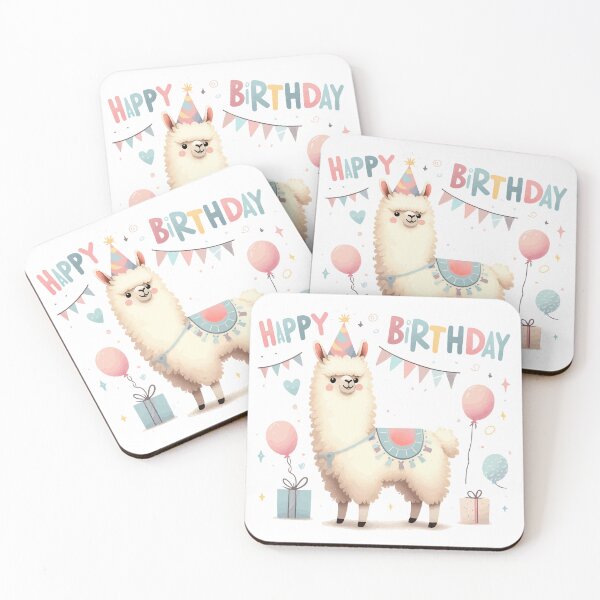 Item preview, Cute Kawaii Llama Alpaca Happy Birthday Party designed and sold by TomFrontierArt.