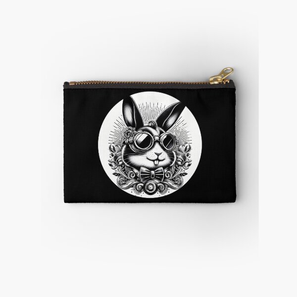 Item preview, black and white rabbit wearing goggles designed and sold by Mechanical-Artt.
