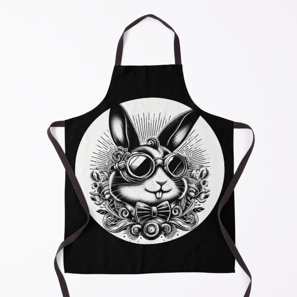 Aperçu de l'œuvre lapin noir et blanc portant des lunettes créée et vendue par Mechanical-Artt.