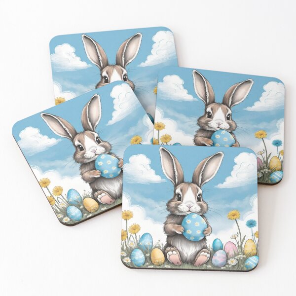 Item preview, Colorful Festive Easter Eggs Easter Bunny Spring Flowers Version 215 designed and sold by DreamingAwake1.