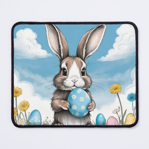 Item preview, Colorful Festive Easter Eggs Easter Bunny Spring Flowers Version 215 designed and sold by DreamingAwake1.