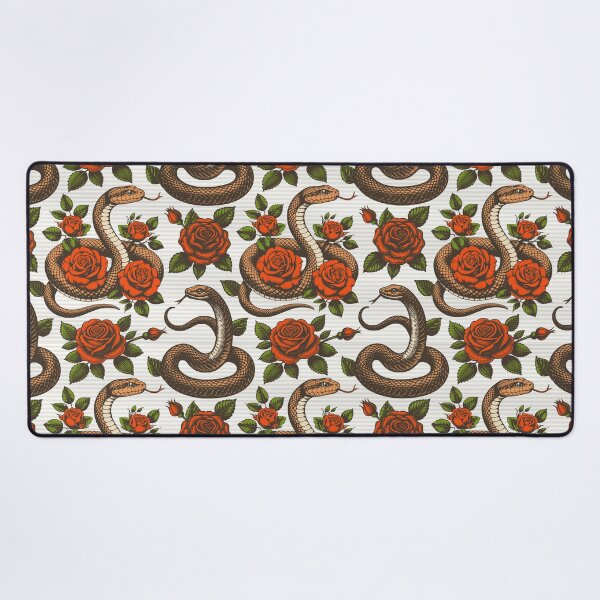 Item preview, Vintage retro dark academia gothic snake and red rose flowers designed and sold by Red-Ink.
