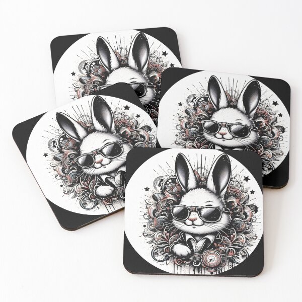 Item preview, rabbit wearing sunglasses designed and sold by Mechanical-Artt.