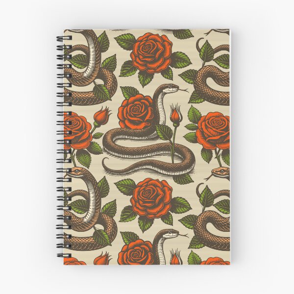 Item preview, Vintage retro dark academia gothic snake and red rose flowers designed and sold by Red-Ink.