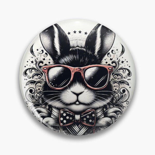 Item preview, rabbit wearing sunglasses and a bow tie designed and sold by Mechanical-Artt.