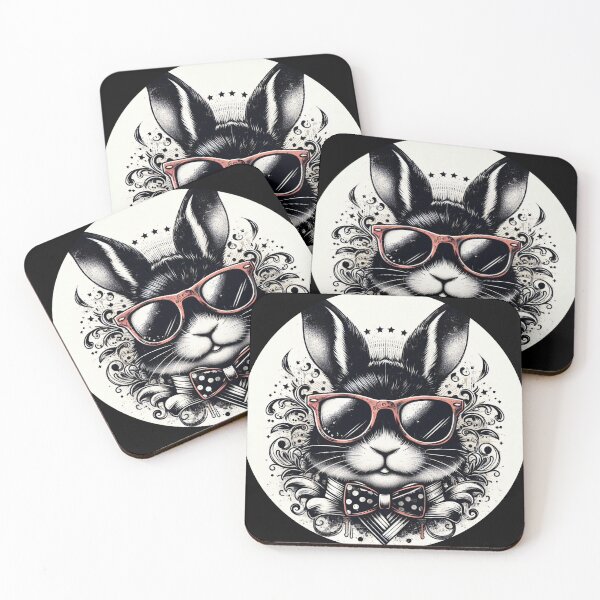 Item preview, rabbit wearing sunglasses and a bow tie designed and sold by Mechanical-Artt.