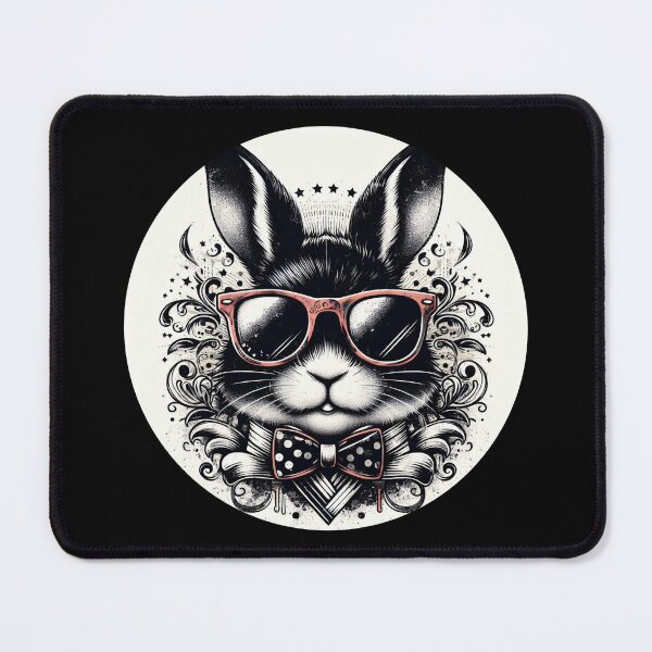 Item preview, rabbit wearing sunglasses and a bow tie designed and sold by Mechanical-Artt.