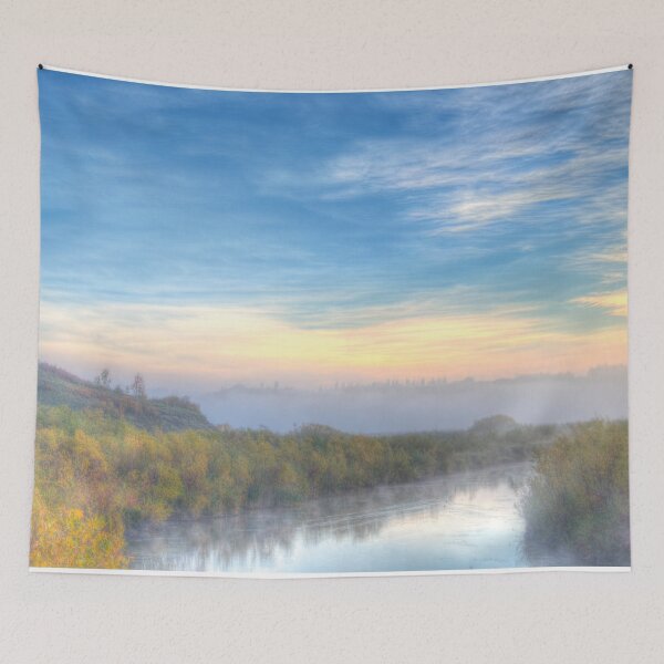 Item preview, Sunrise Gwynne pond ducks Rural Alberta designed and sold by ColdCreekCanvas.